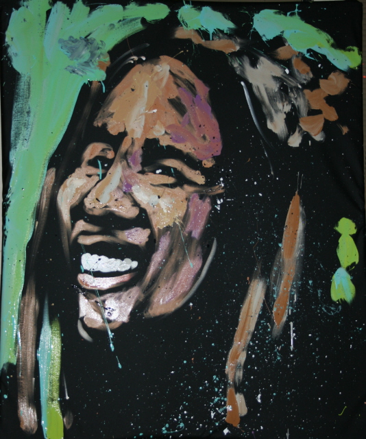 Bob Marley Original painted by David Garibaldi Live at Spoiled Rotten Boutique and Gallery